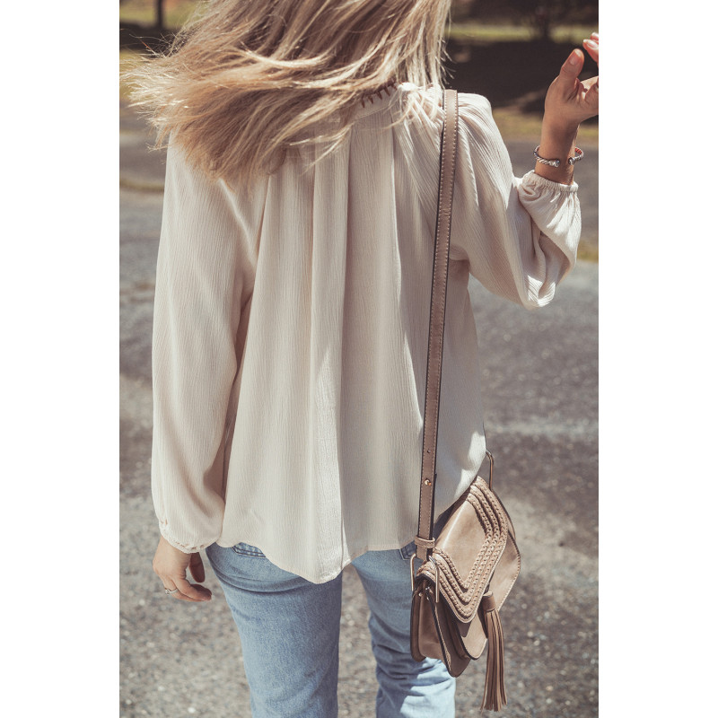 Bluza s puf rukavima i cvjetnim dezenom