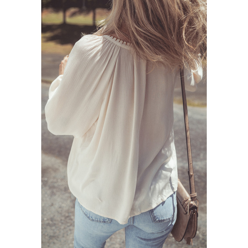 Bluza s puf rukavima i cvjetnim dezenom