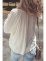 Bluza s puf rukavima i cvjetnim dezenom