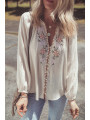 Bluza s puf rukavima i cvjetnim dezenom