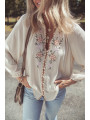 Bluza s puf rukavima i cvjetnim dezenom