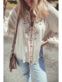 Bluza s puf rukavima i cvjetnim dezenom